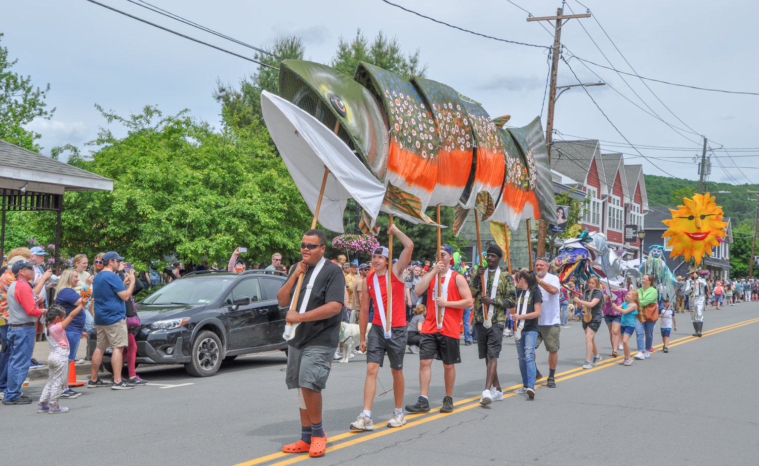 It wouldn't be the Livingston Manor Trout parade without its mascot, the giant, um, trout.